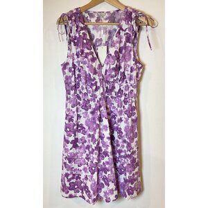 NWT Rails Fay Dress Tie Shoulder Purple White Floral Size Large L New